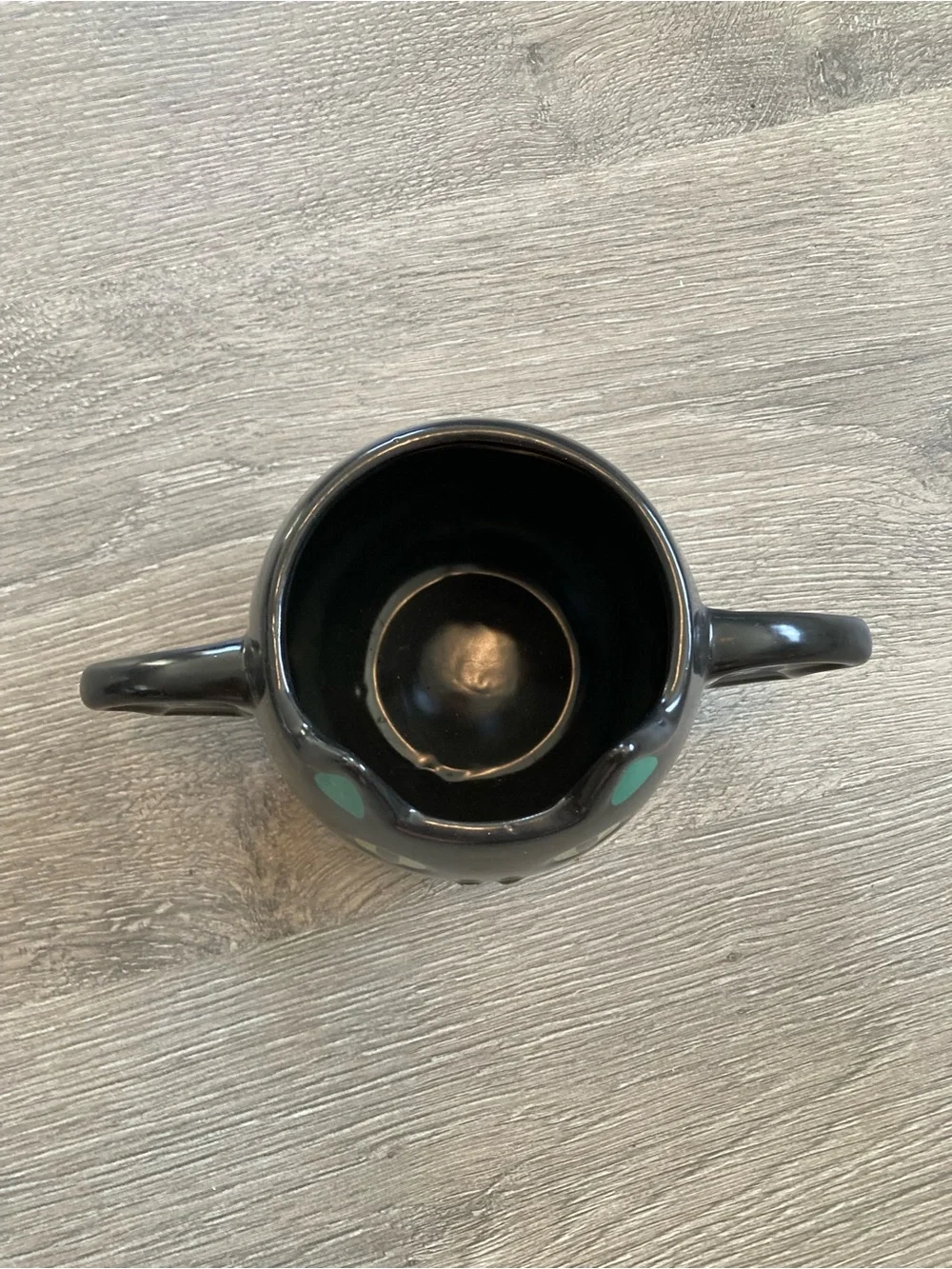 Black Ceramic Bat Two Handled Mug